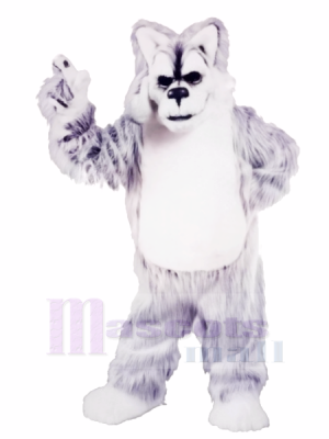 Grau und Weiß Heiser Maskottchen Kostüme Tier