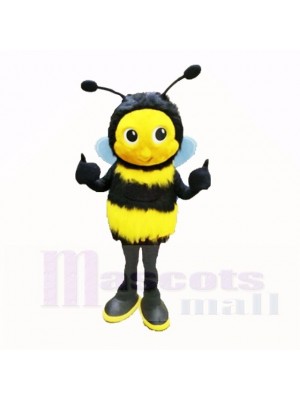 Flauschige Biene mit Groß Augen Maskottchen Kostüme Karikatur