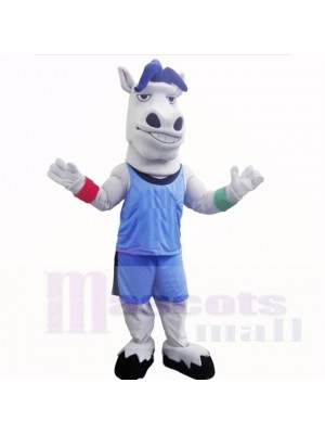 Sport Leicht Pferd mit Blau Hemd Maskottchen Kostüme Schule