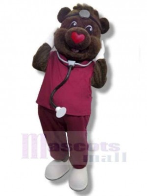 Doktor Braunbär Maskottchen-Kostüm Für Erwachsene Maskottchen-Köpfe