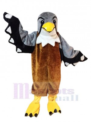Grau und Braun Adler Falke Maskottchen-Kostüm Tier