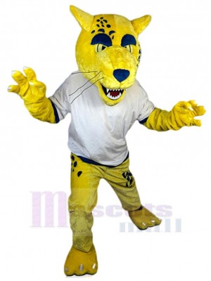 Gelb Leopard Erwachsene Maskottchen-Kostüm Tier