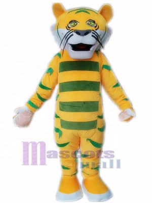 Taktvoller gelber Tiger Maskottchen-Kostüm Tier