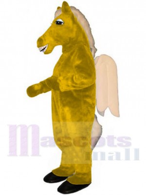 Gelbes Pegasus-Pferd Maskottchen-Kostüm Für Erwachsene Maskottchenköpfe