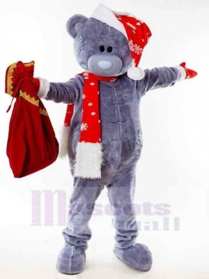 Weihnachtsbär mit Geschenktüte Maskottchen-Kostüm Tier