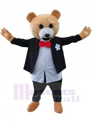 Gentleman-Teddybär Maskottchen-Kostüm Für Erwachsene Maskottchen-Köpfe