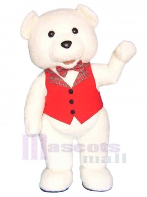 Weißer Teddybär Maskottchen-Kostüm Für Erwachsene Maskottchen-Köpfe