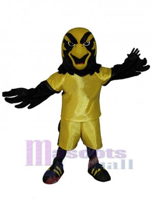 Schwarzer und goldener Falke Maskottchen-Kostüm Tier