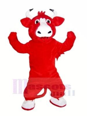 glücklich rot Stier Maskottchen Kostüme Billig