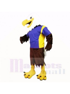 Sportlich Adler mit Blau Hemd Maskottchen Kostüme Hochschule