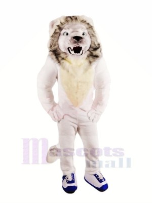 Heftig Weiß Löwe Maskottchen Kostüme Erwachsene