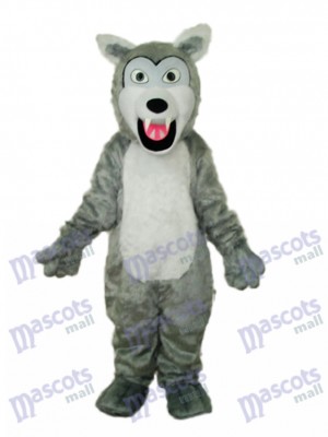 Kleine langhaarige graue Wolf Maskottchen Erwachsene Kostüm Tier