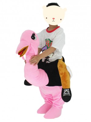 Kinder Huckepack tragen mich auf rosa Strauß Maskottchen Kostüme 