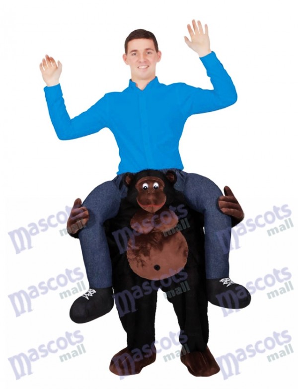 Reiten auf der Schulter Gorilla Carry Me auf Maskottchen Kostüm Piggy Back Ride Outfit