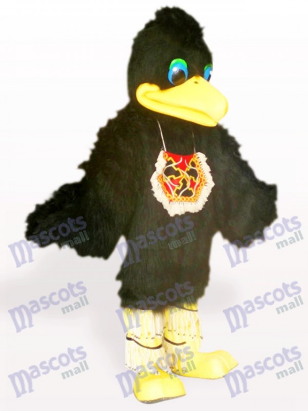 Schwarzes Haar Vogel Tier Maskottchen Kostüm für Erwachsene