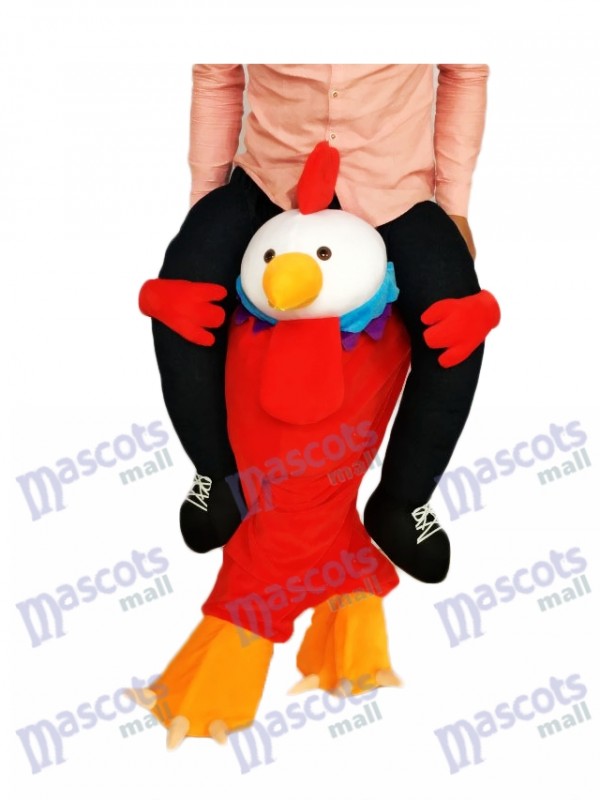 Huckepack Red Chick Carry Me Ride auf Hahn-Maskottchen-Kostüm