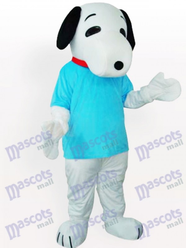 Snoopy Hund im blauen T-Shirt Maskottchen Kostüm für Erwachsene