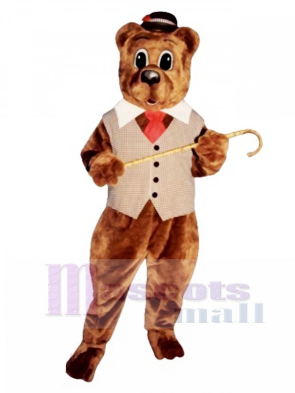 Pa Bear with Vest, Hat & Tie Mascot Costume