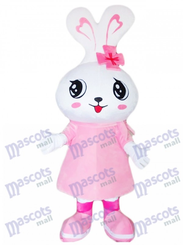 Großer Kopf rosa Kaninchen Osterhase Maskottchen Kostüm Tier