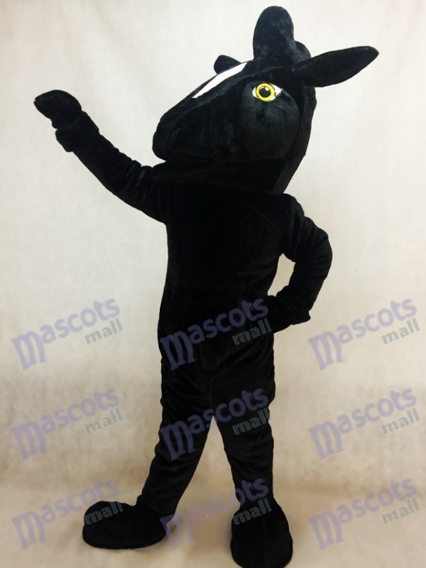 Schwarz Mustang Pferd Maskottchen Kostüm Tier