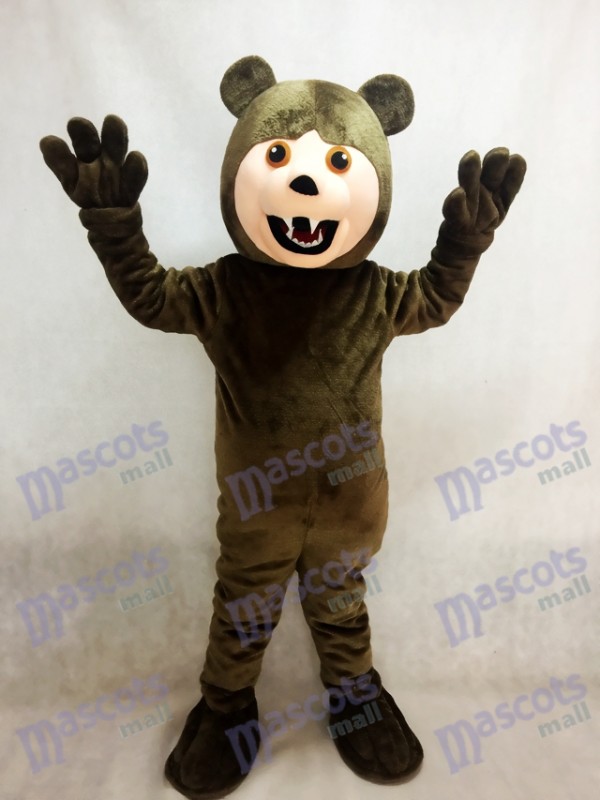 Dunkelbraunes Grizzlybär Maskottchen Kostüm