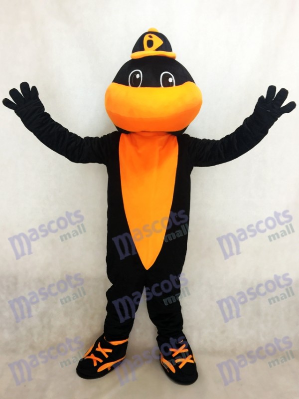 Schwarz und Orange Sport Team Baseball Vogel Baltimore Orioles Maskottchen Kostüm