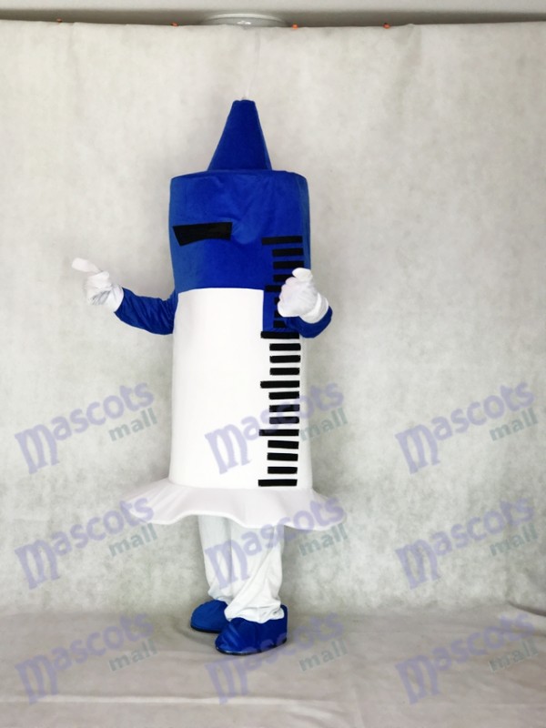 Weiße und blaue Spritze für Krankenhaus Klinik Maskottchen Kostüm