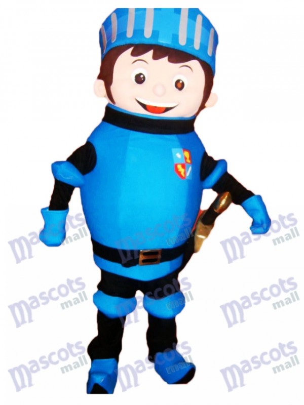 Blue Mike der Ritter Maskottchen Kostüm Menschen