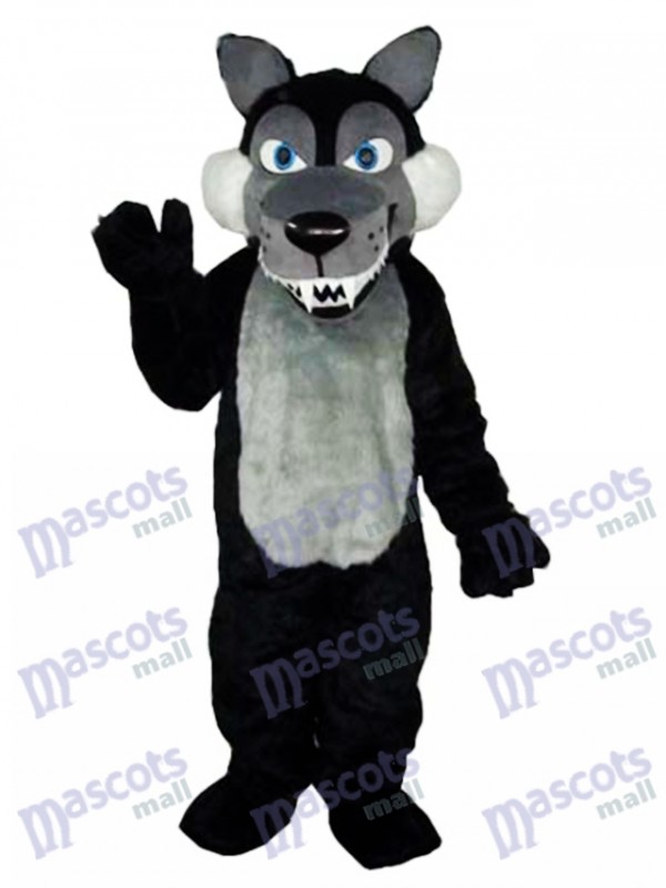 Lange Wolle Big Black Wolf Maskottchen Kostüm Tier