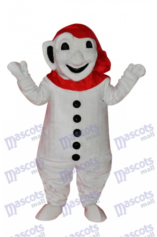Lächelnder Schneemann mit rotem Schal Maskottchen Kostüm Weihnachten Xmas